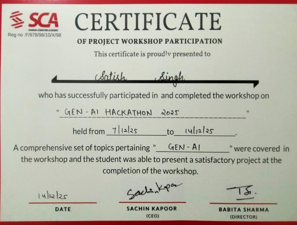 Gen-AI Hackathon Certificate Thumbnail